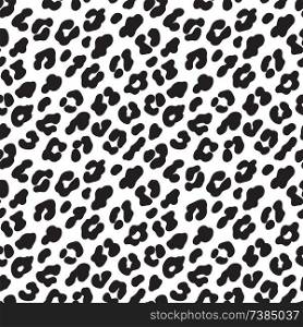 Leopard print. Black and white seamless pattern. Vector illustration background.. Leopard print. Black and white seamless pattern. Vector illustration background