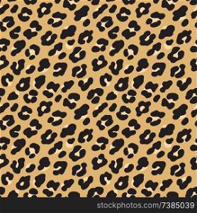 Leopard print. Brown black fur seamless pattern. Vector illustration background.. Leopard print. Brown black fur seamless pattern. Vector illustration background