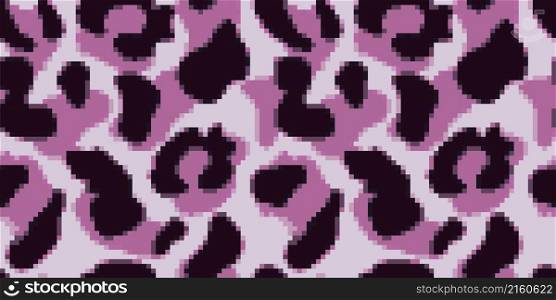 Leopard seamless patternin pixel art style. Abstract camouflage cheetah fur wallpaper. Creative animal skin background. Design for fabric , textile print, surface, wrapping, cover.. Leopard seamless patternin pixel art style. Abstract camouflage cheetah fur wallpaper. .