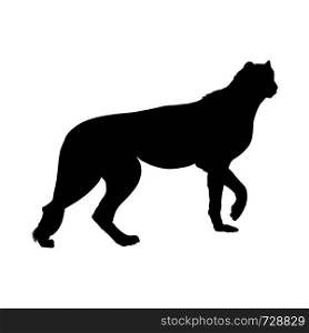 Leopard Silhouette. Highly Detailed Smooth Design. Vector Illustration.