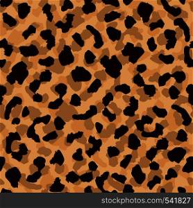 Leopard skin seamless pattern. Abstract animal fur wallpaper. Contemporary backdrop. Black and brown colors backdrop. Wild african cats repeat illustration. Concept trendy fabric textile design. Leopard skin seamless pattern. Abstract animal fur wallpaper. Contemporary backdrop.