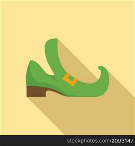 Leprechaun boot icon flat vector. Gold irish boot. Ireland leprechaun. Leprechaun boot icon flat vector. Gold irish boot