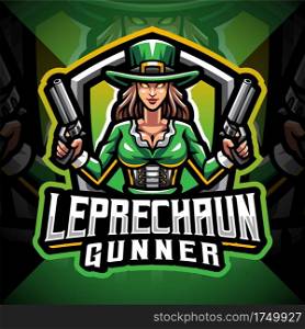 Leprechaun gunner girls esport mascot logo