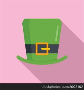 Leprechaun hat icon flat vector. Irish patrick day. Saint top hat. Leprechaun hat icon flat vector. Irish patrick day