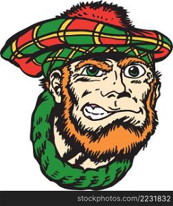 Leprechaun Mascot Head Vector Illustration