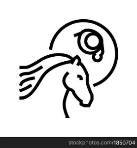 leptospirosis horse line icon vector. leptospirosis horse sign. isolated contour symbol black illustration. leptospirosis horse line icon vector illustration