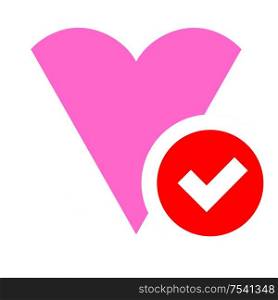 Lesbian pride flag in heart shape, vector illustration for your design. flag in heart shape, vector illustration for your design