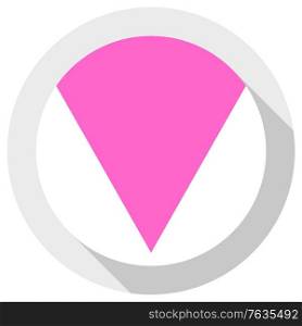 Lesbian pride flag, round shape icon on white background
