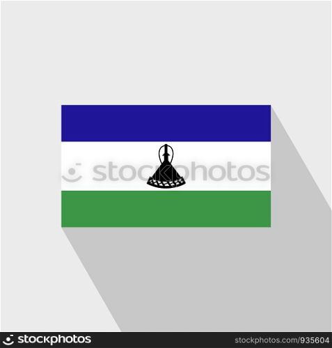 Lesotho flag Long Shadow design vector