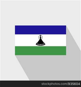 Lesotho flag Long Shadow design vector