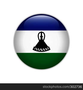 Lesotho flag on button