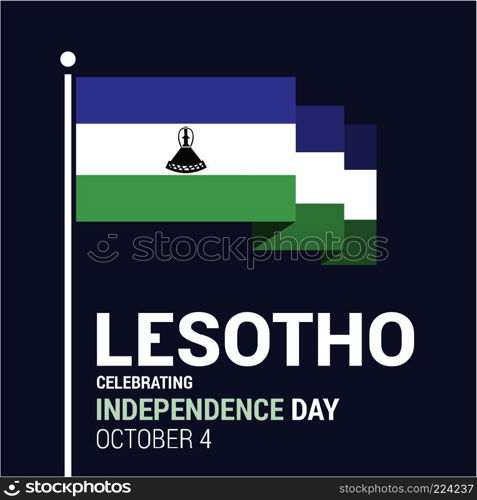 Lesotho Independence day design vector