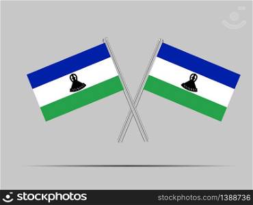 Lesotho National flag. original color and proportion. Simply vector illustration background, from all world countries flag set for design, education, icon, icon, isolated object and symbol for data visualisation