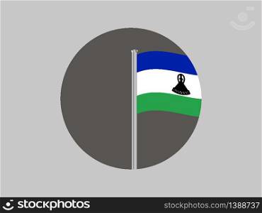 Lesotho National flag. original color and proportion. Simply vector illustration background, from all world countries flag set for design, education, icon, icon, isolated object and symbol for data visualisation