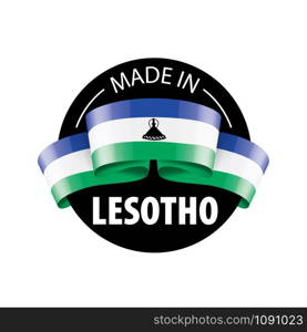 Lesotho national flag, vector illustration on a white background. Lesotho flag, vector illustration on a white background