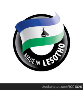 Lesotho national flag, vector illustration on a white background. Lesotho flag, vector illustration on a white background