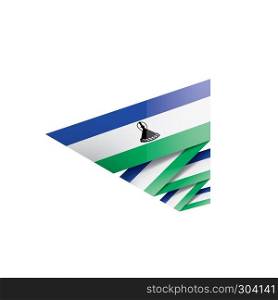 Lesotho national flag, vector illustration on a white background. Lesotho flag, vector illustration on a white background