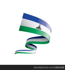 Lesotho national flag, vector illustration on a white background. Lesotho flag, vector illustration on a white background