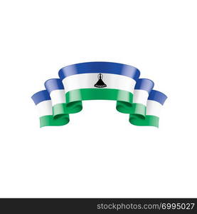 Lesotho national flag, vector illustration on a white background. Lesotho flag, vector illustration on a white background