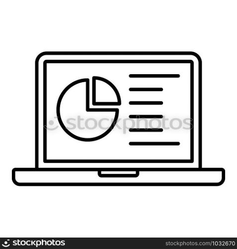 Lesson laptop icon. Outline lesson laptop vector icon for web design isolated on white background. Lesson laptop icon, outline style