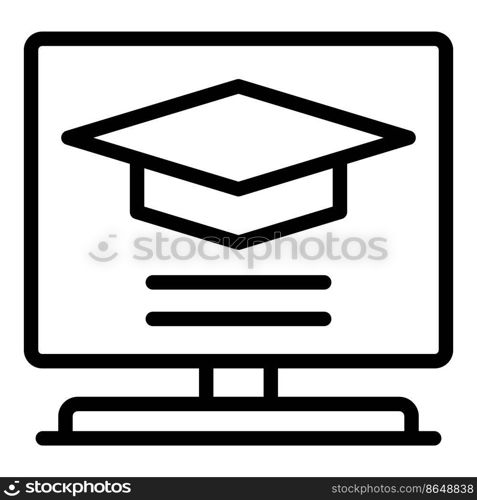 Lesson online icon outline vector. Training screen. Computer button. Lesson online icon outline vector. Training screen