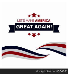 Lets make america great typography with flag design on background vector