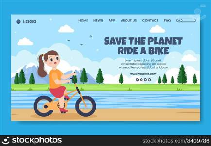 Lets Play Bicycle Social Media Template Flat Cartoon Twitch Background Vector Illustration