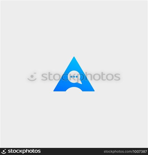 Letter A AA Chat Talk Logo Template Vector Design Message Icon. Letter A AA Chat Talk Logo Template Vector Design