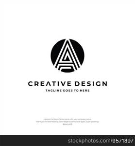 Letter A AA Logo Design Premium Line Alphabet Monochrome Monogram emblem. Vector graphic design template element. Graphic Symbol for Corporate Business Identity.