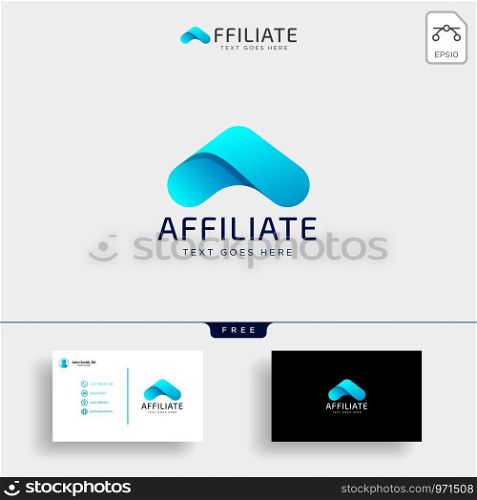 letter A accounting financial creative logo template vector illustration with business card. letter A accounting financial creative logo template