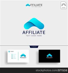 letter A accounting financial creative logo template vector illustration with business card. letter A accounting financial creative logo template