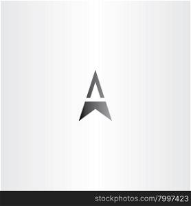 letter a arrow black vector symbol icon