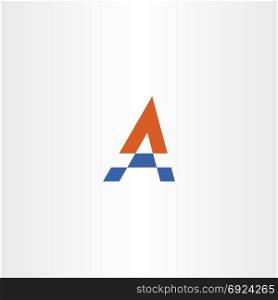 letter a blue orange logo sign logotype vector
