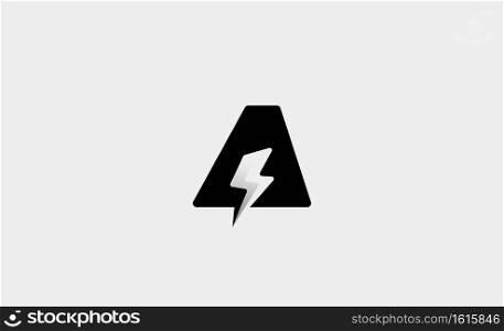  Letter A Bolt Logo Vector Design Icon Illustration