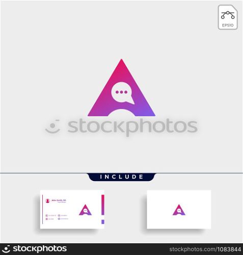 Letter A Chat Logo Template Vector Design Message Icon. Letter A Chat Logo Template Vector Design