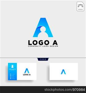 letter a community human logo template vector illustration icon element isolated - vector. letter a community human logo template vector illustration icon element isolated