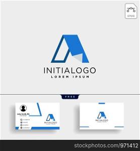 letter A creative logo template vector illustration with business card template - vector. letter A creative logo template with business card template