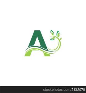 Letter A Icon with floral logo design template illustration vector