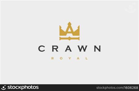 letter a king royal logo Design Vector illustration