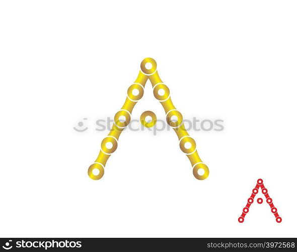 letter A logo chain concept illustration