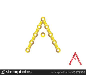 letter A logo chain concept illustration