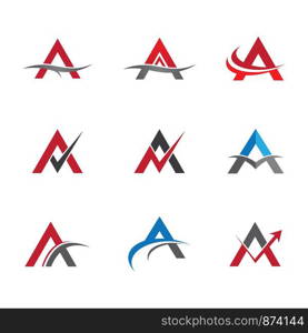 Letter a logo set illustration design