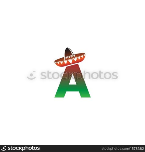 Letter A Mexican hat concept design illustration