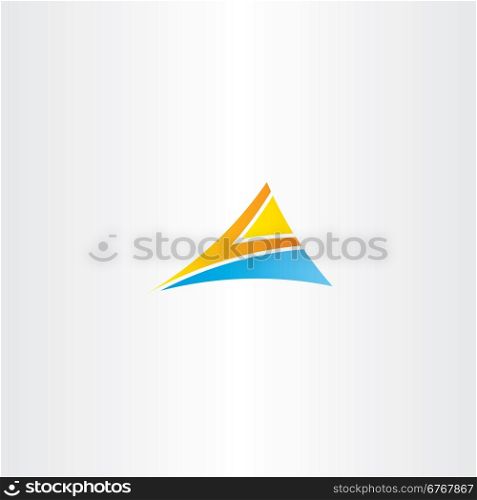 letter a orange blue logo triangle emblem