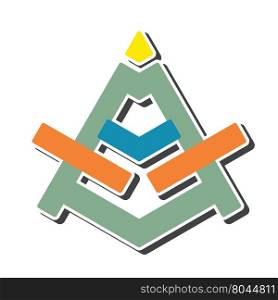 letter A original design emblem logo vector illustration