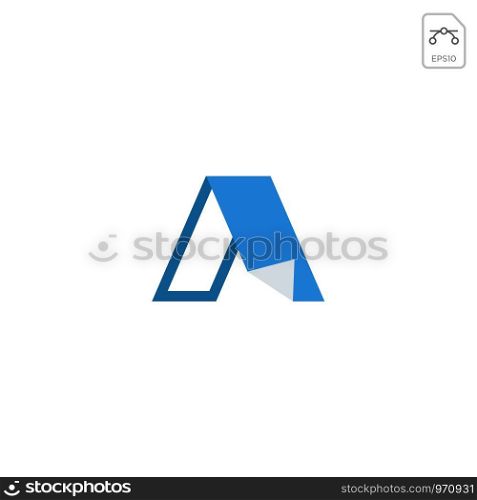 letter A paper initial logo vector icon design isolated. letter A paper initial logo vector icon design element isolated