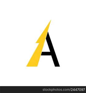 Letter A Power energy icon vector design