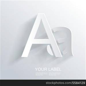 Letter A, white paper symbol icon