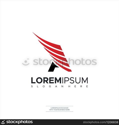 Letter A Wing Logo Design Minimal Icon Premium Design