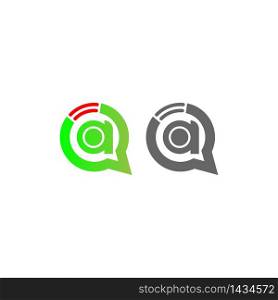 Letter A Wireless Internet in the chat bubble logo illustration